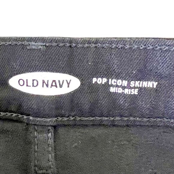 Old Navy Womens Black Jeans Size 14 Pop Icon Skinny Mid-Rise Denim Stretch NWT - Picture 4 of 15